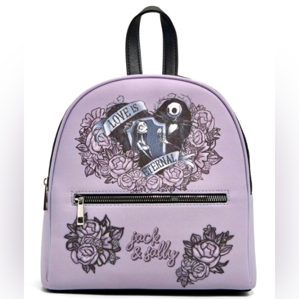 NWT Disney NMBC Purple Mini Backpack with Jack and Sally Design - Price Firm